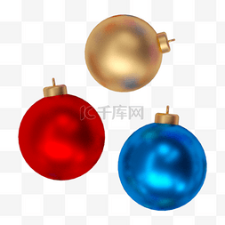 圣诞饰品3d渲染彩色装饰球