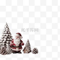 圣诞主题装饰与圣诞老人和复制空