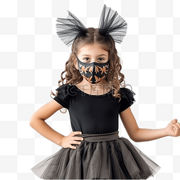 化妆间门牌图片_有趣的万圣节孩子戴着防护面具