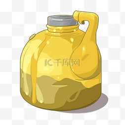 人工制品图片_加仑剪贴画卡通卡通罐黄色液体 