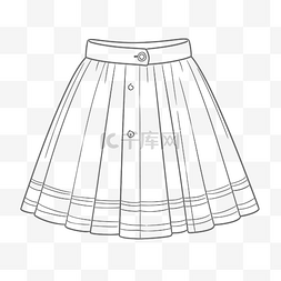 白色的灯罩图片_百褶腰线裙轮廓草图绘制 向量