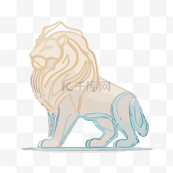 透明图标图片_渐变设计的大狮子 向量