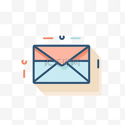 米色背景上的电子邮件图标 向量