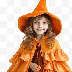 万圣节假期，身着橙色女巫嘉年华
