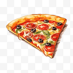 游戏比一比图片_一片披萨配蘑菇番茄和橄榄彩色披