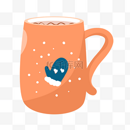 奶茶纸杯子图片_橙色温暖热饮水杯