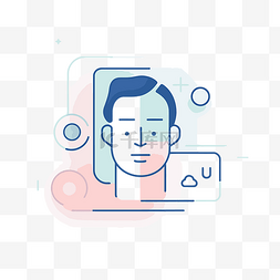 男icon图片_显示男人头和电话的轮廓线艺术图