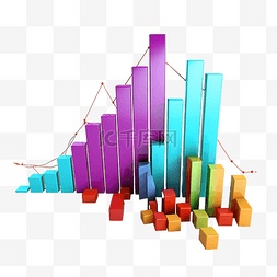 金融职业图片_3d 插图商业图表向下