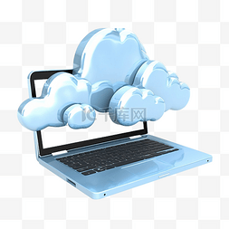 云存储笔记本电脑上传 3d 插图