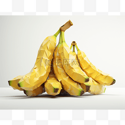 香蕉排列图片_香蕉排列成雕塑般的 3d 多边形模