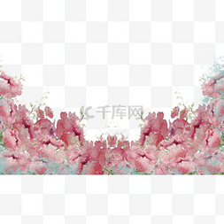 边框复古风图片_油画花卉边框横图浅粉色水粉