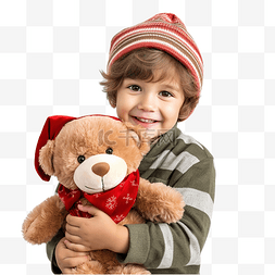 孩子笑容图片_戴着圣诞老人帽子的圣诞孩子，带