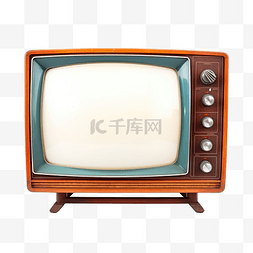 古董展示背景图片_老式电视，隔离上有切出的屏幕