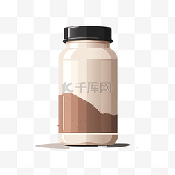 蛋白质粉图片_简约风格的蛋白粉瓶插图