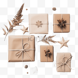 包装设计图片_带有天然香气圣诞装饰品的牛皮纸