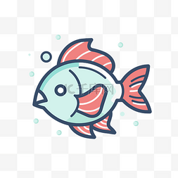 白色背景上的小鱼设计 向量