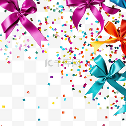 彩带和五彩纸屑庆祝节日概念