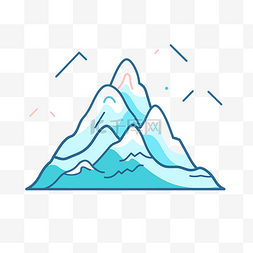 雪山高清雪山图片图片_线条艺术风格插图中的山山图标 