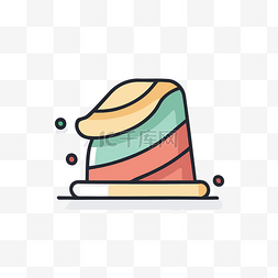 彩色冰淇淋帽图标有几个彩色环 