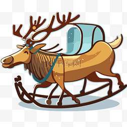 红雪橇驯鹿圣诞老人PNG文件 向量