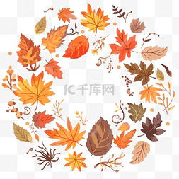 秋天的树叶框架图形