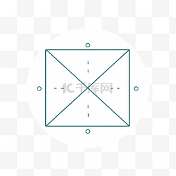 对称柳叶图片_方圆的正方形与圆的三条线 向量
