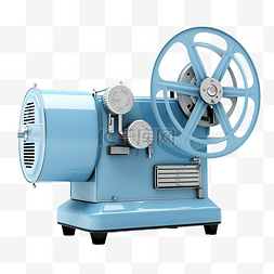娱乐许可证图片_复古蓝色 3D 电影放映机
