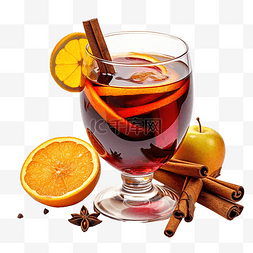 一杯橙子热红酒