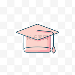 浅灰色背景上的粉色毕业帽 向量