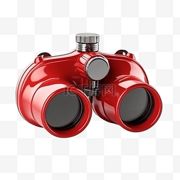 眼睛目图片_红色双筒望远镜，带眼睛隔离 3D 