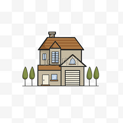 房子装修图标图片_房屋水彩简单房子