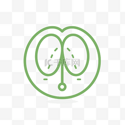 圆形轮廓标志中的绿色坚果 向量