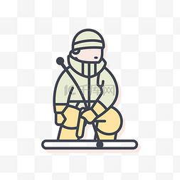 滑雪者icon图片_滑雪者细线矢量图标
