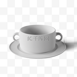 咖啡杯3d白色陶瓷