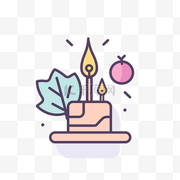 高清的生日蛋糕图片_简单的生日蛋糕图标，带有蜡烛和
