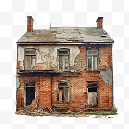 门的框架图片_废弃的旧砖房