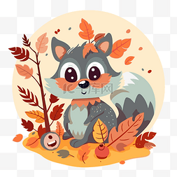 秋天的狐狸图片_秋天的动物 向量
