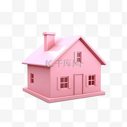 粉红色喜庆背景图片_房子粉红色 3d