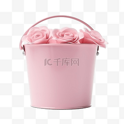 桶粉红色柔和的花