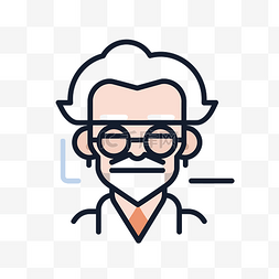 教授眼镜图片_留胡子的男人是科学家和医学界戴