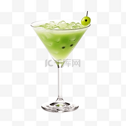绿色的鸡尾酒图片_万圣节幽灵饮料绿色马提尼鸡尾酒