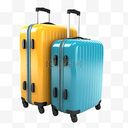 旅行行李的 3d 插图