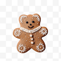 狗狗吃东西图片_木头上熊形状的饼干，上面有圣诞