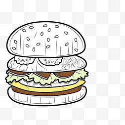 漢堡插圖图片_汉堡芝士汉堡解决问题给图片上色