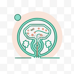 卵巢icon图片_圆圈中的大脑图标的插图 向量