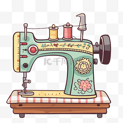 刺绣贴图片_可爱的缝纫机 向量