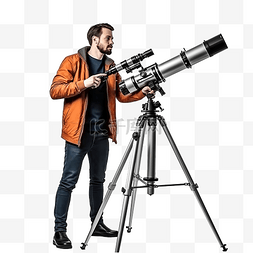 望远镜人图片_保持望远镜姿势