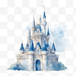 水彩城堡插图剪贴画