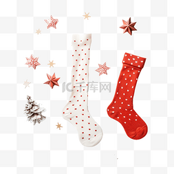 裝飾照片图片_带有装饰元素和袜子的圣诞节模拟