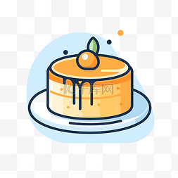 蛋糕一角图片_一个橙色蛋糕图标，一角有一片糖
